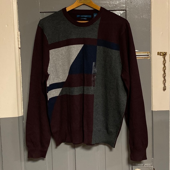 Perry Ellis Other - 🛍 5 for $25 • NWT Perry Ellis Color Block Crew Neck Wool Sweater